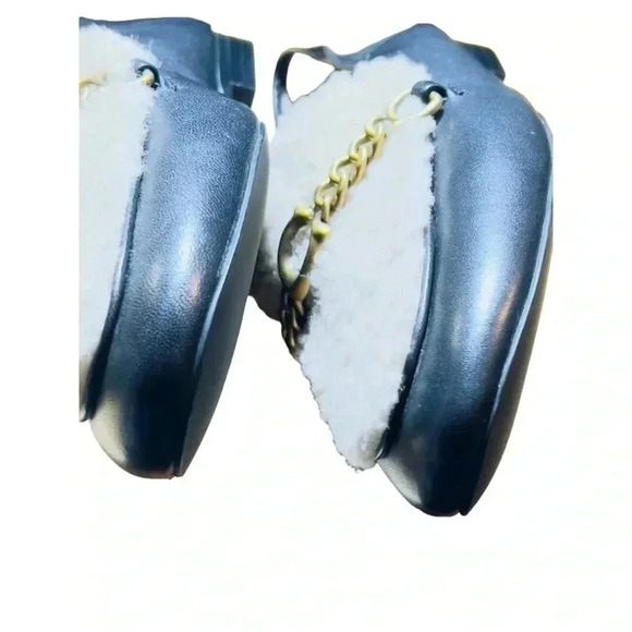 Coach Women’s Black Leather Short Hair Shearling Loafers Sz 7.5 Like New No Box - Picture 11 of 12